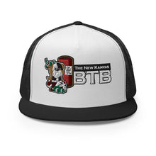 Load image into Gallery viewer, The New Kanvas BTB Black and White Trucker Cap
