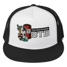 Load image into Gallery viewer, The New Kanvas BTB Black and White Trucker Cap