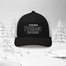 Load image into Gallery viewer, New Kanvas Protect Your Mental Black and white Trucker Cap
