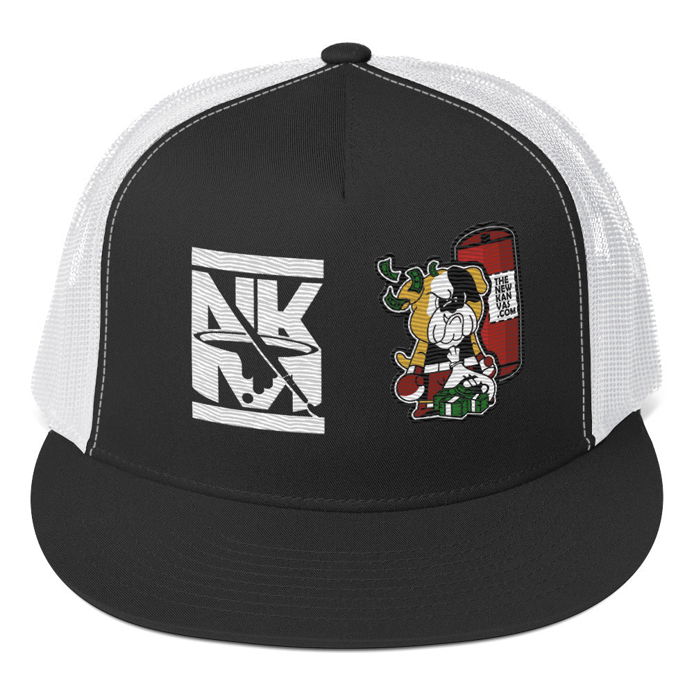 NK BTB Black and White Trucker Cap