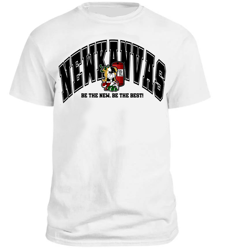 The New Kanvas White and black T with Logo