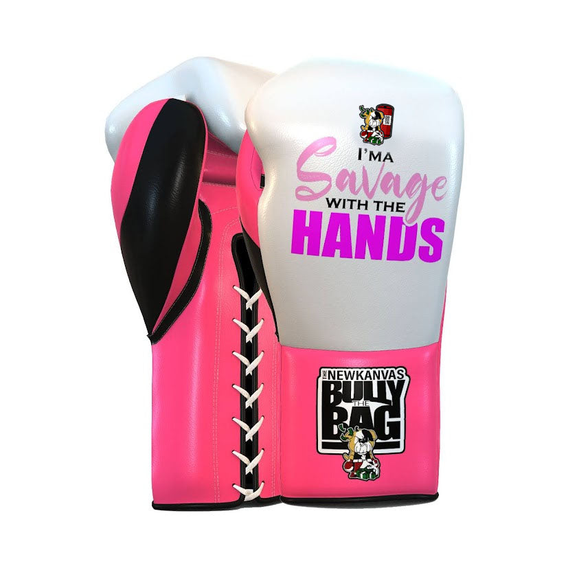 The New Kanvas Savage Hands Pink Boxing Gloves