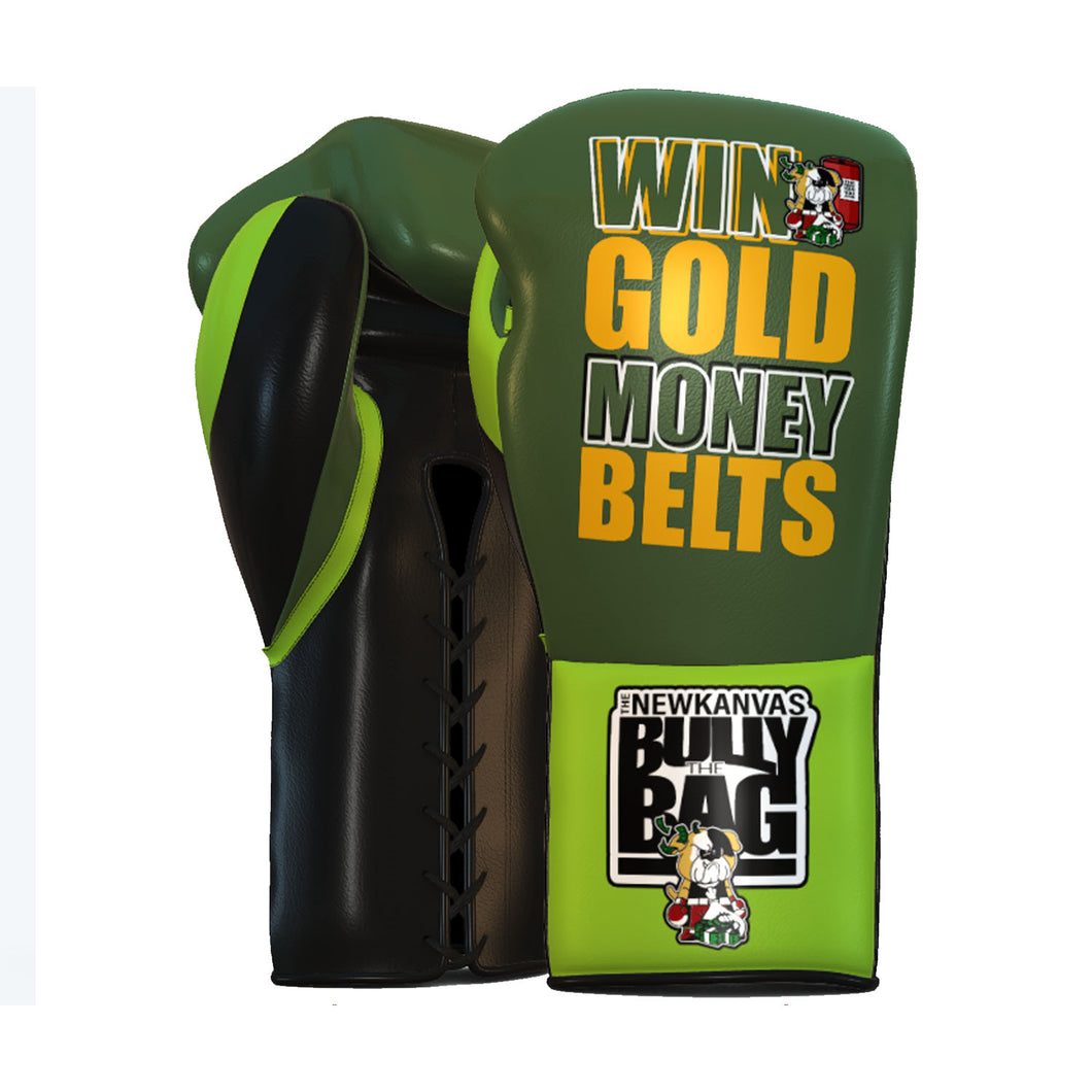 The New Kanvas Win, Gold, Money and Belts Boxing Gloves