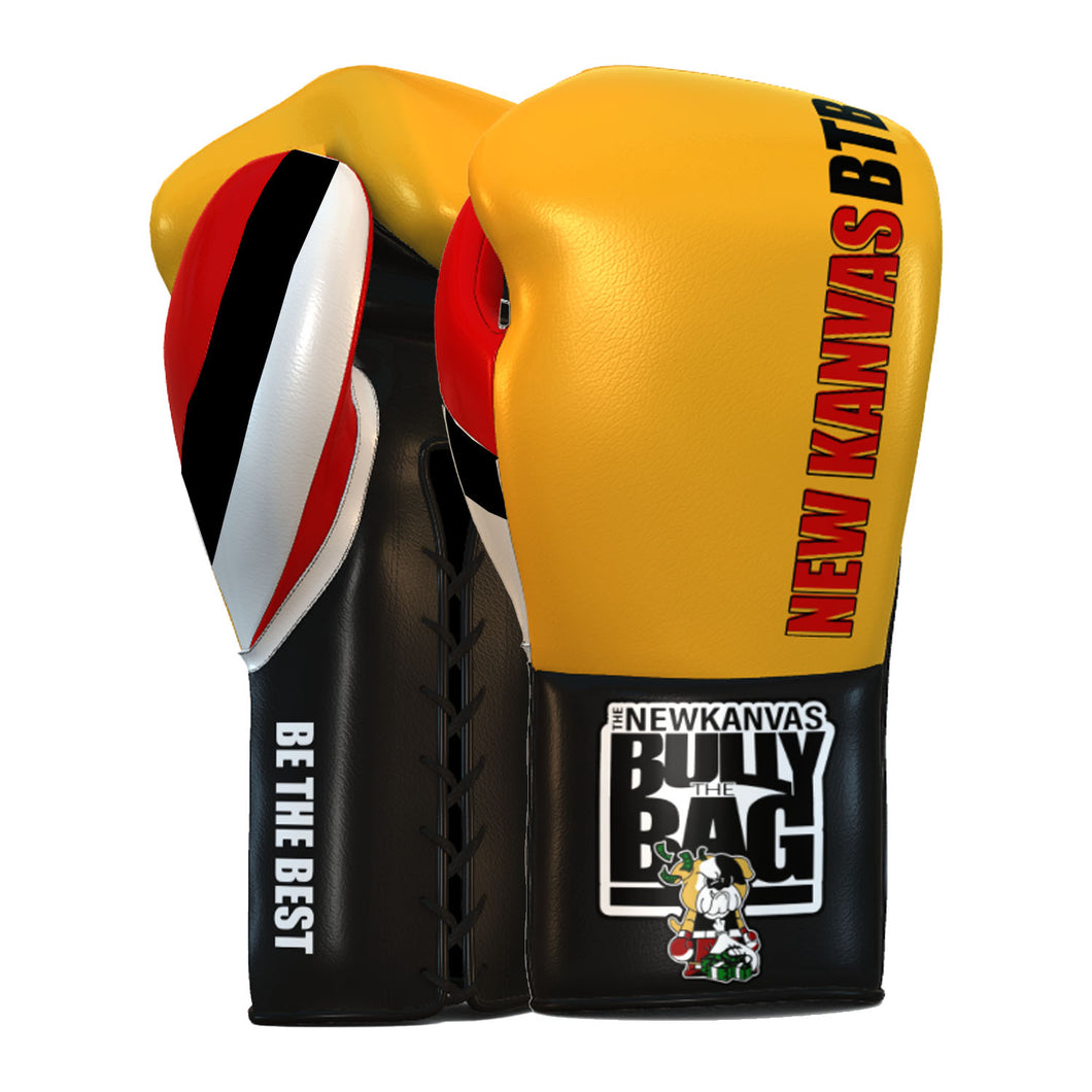 The New Kanvas Gold and Black Word Boxing Gloves