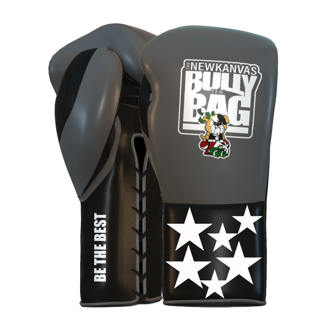 The New Kanvas Dark Grey and Black Star Boxing Gloves